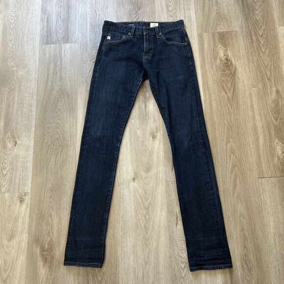 Adriano Goldschmied Tellis Modern Slim Mens 29R 29x34 Dark Wash Selvage Jeans - Picture 1 of 12
